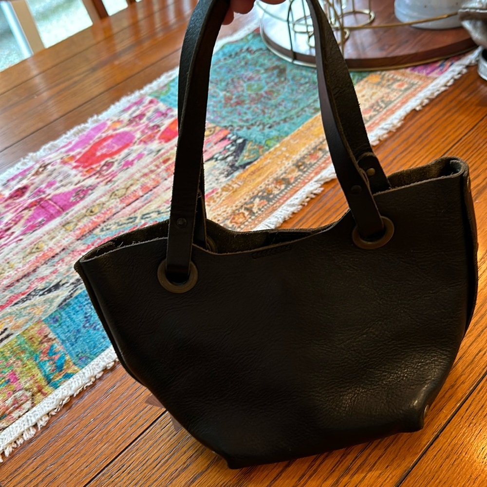 Italian black leather bag